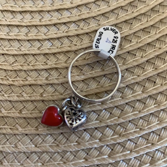 NEW 925 silver ring size 4 with pink and red heart-shaped stones - Picture 7 of 8